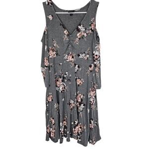 Torrid Dress Knee Length Dress Floral Dress Cold Shoulder Dress Skater Dress 1X